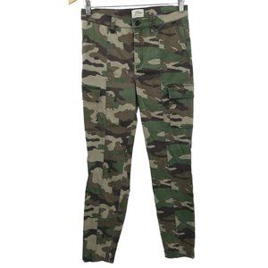 J Crew Camo Cargo Toothpick Skinny Ankle Pants Size 27 Camouflage Green Pockets